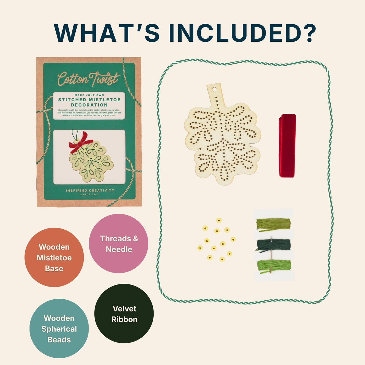 Stitched Mistletoe Decoration