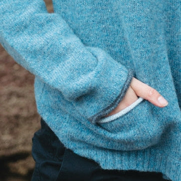 Tweed Nep Sweater - Delphinium