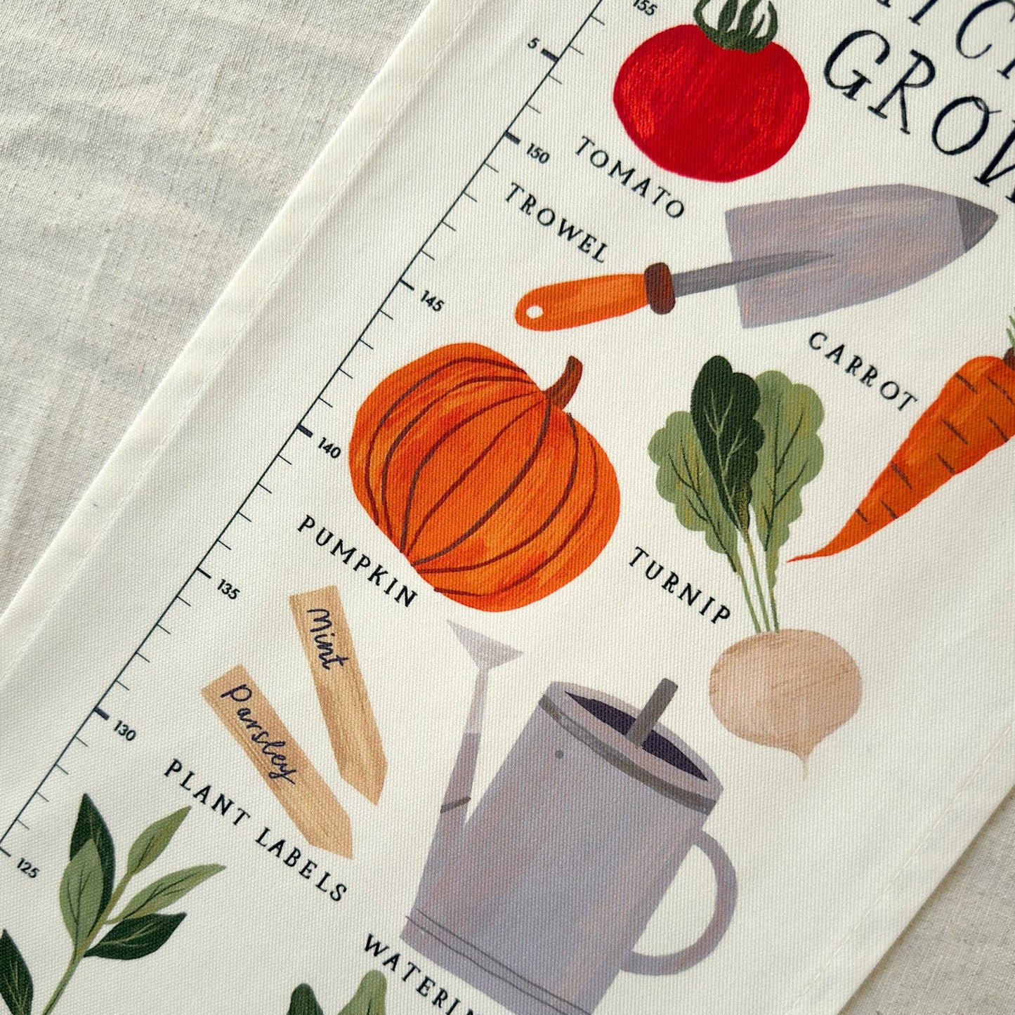 Vegetable Patch Children's Fabric Height Chart