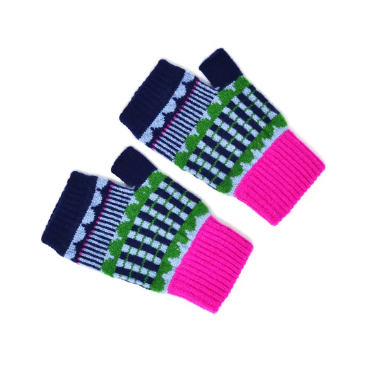 Flora Fingerless Gloves - Green