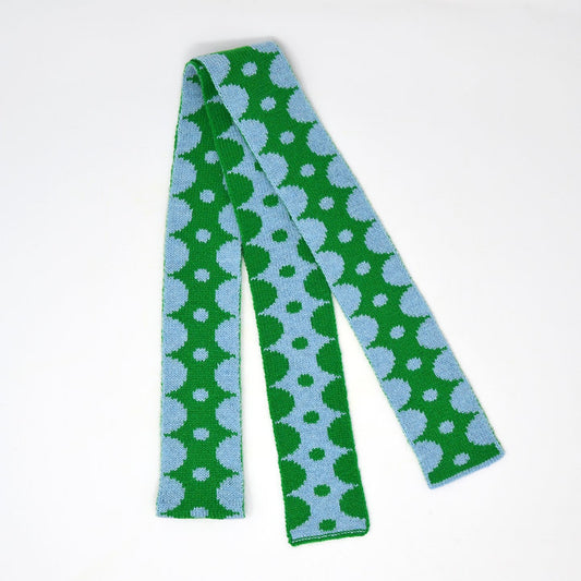 Half Circle Skinny Scarf - Green