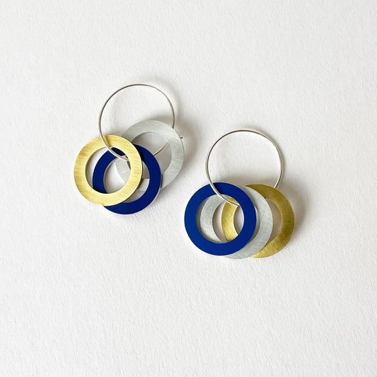 Hoop Drop Earrings Cobalt