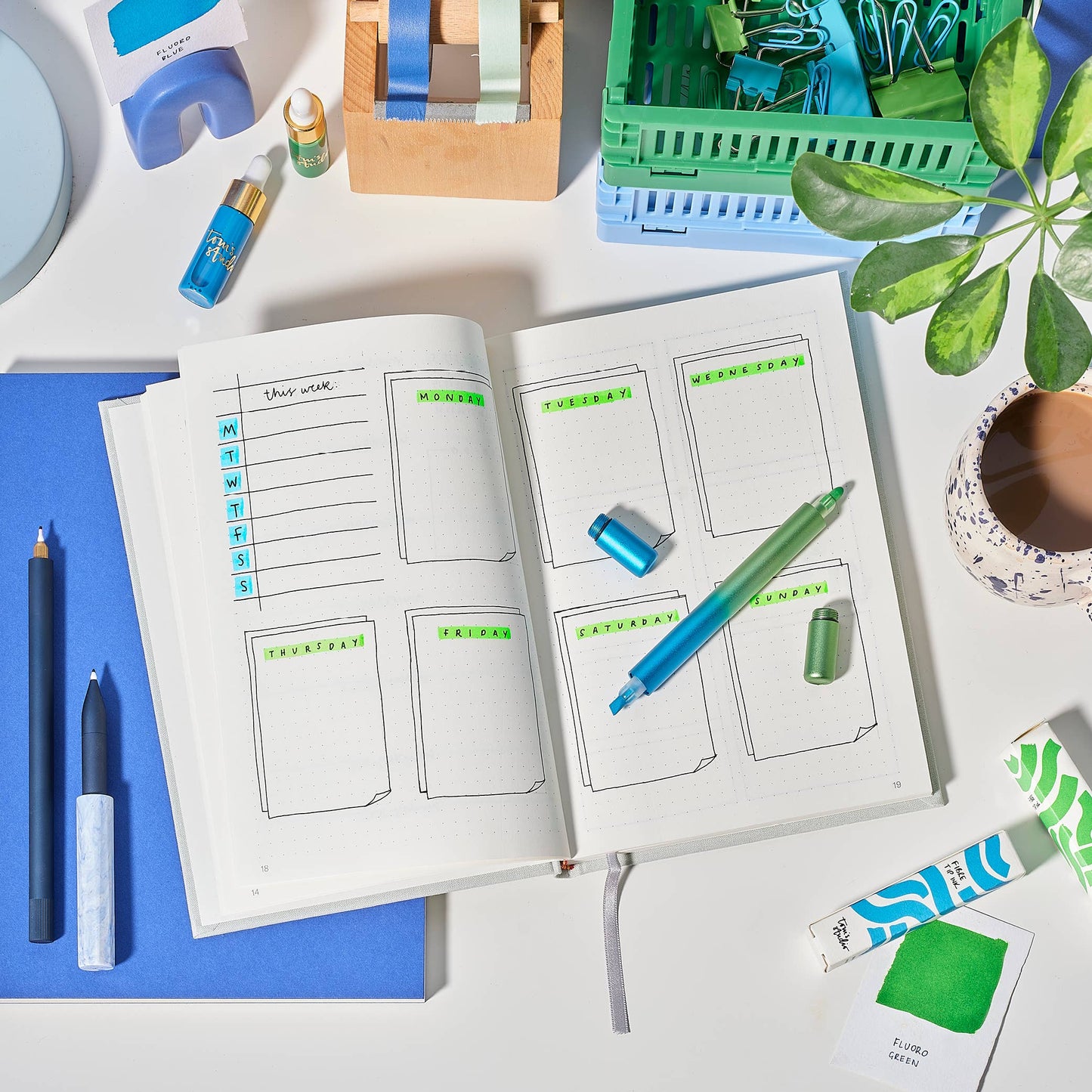 Ori – the infinitely refillable highlighter: Blue/Green