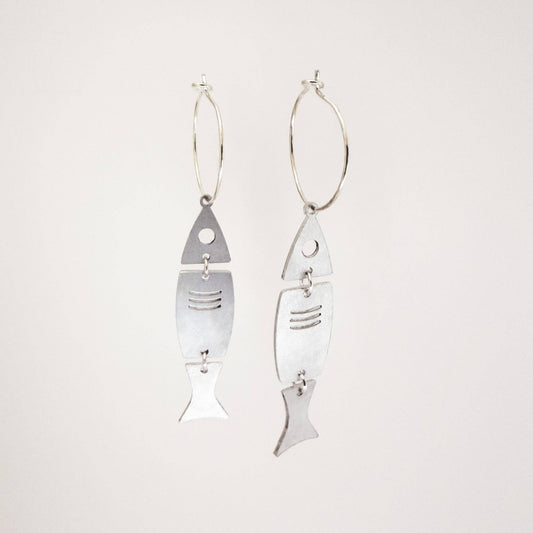 Steel Fish Earrings