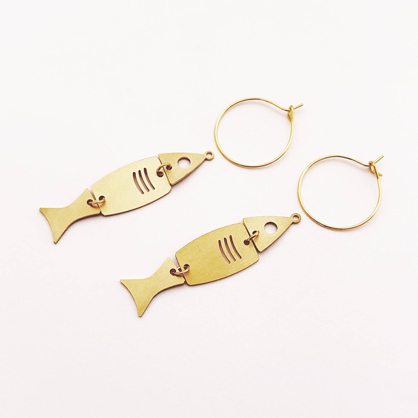Brass Fish Earrings