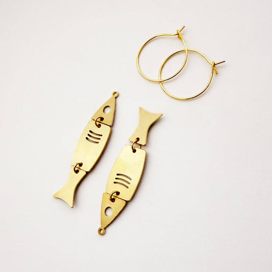 Brass Fish Earrings