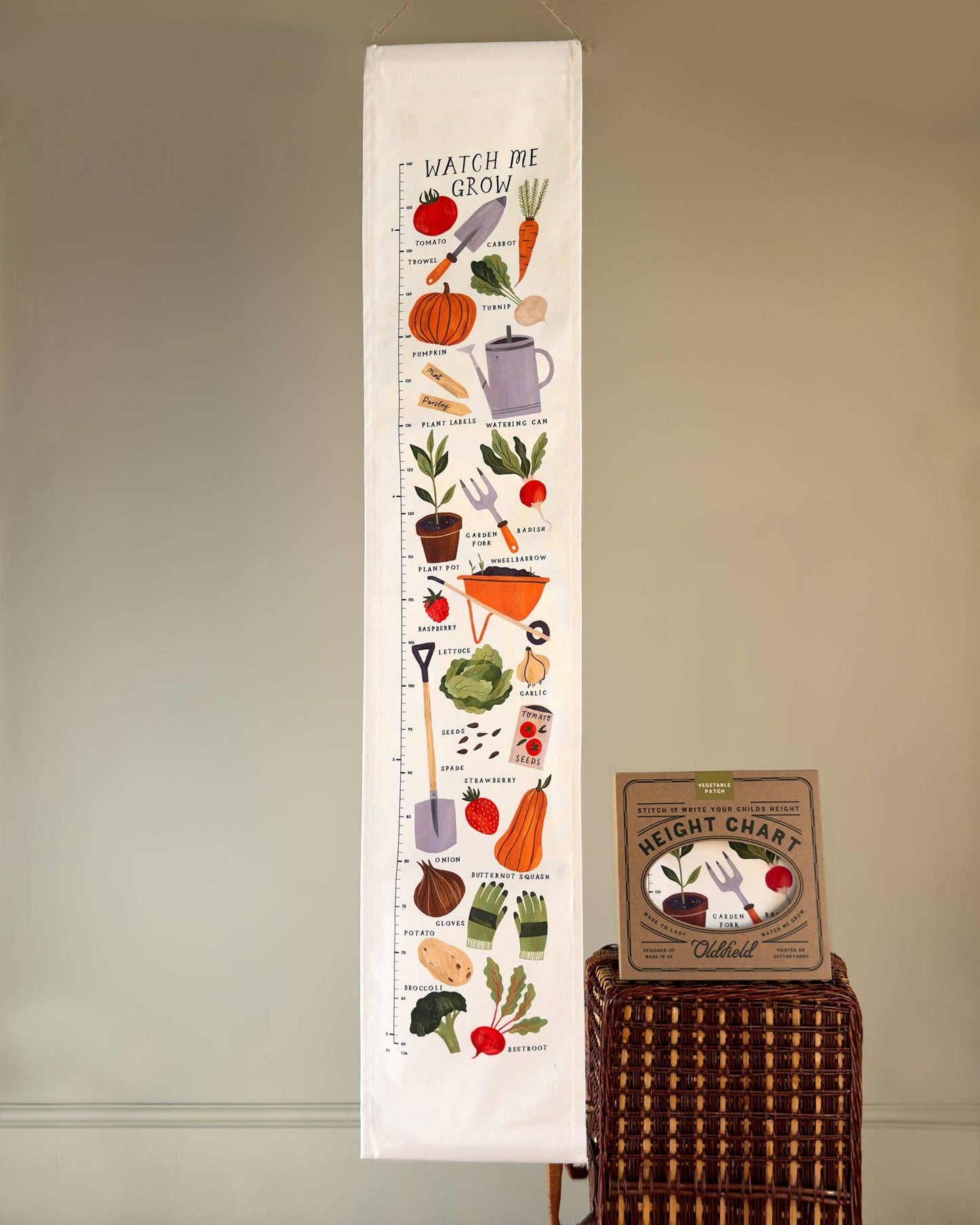 Vegetable Patch Children's Fabric Height Chart