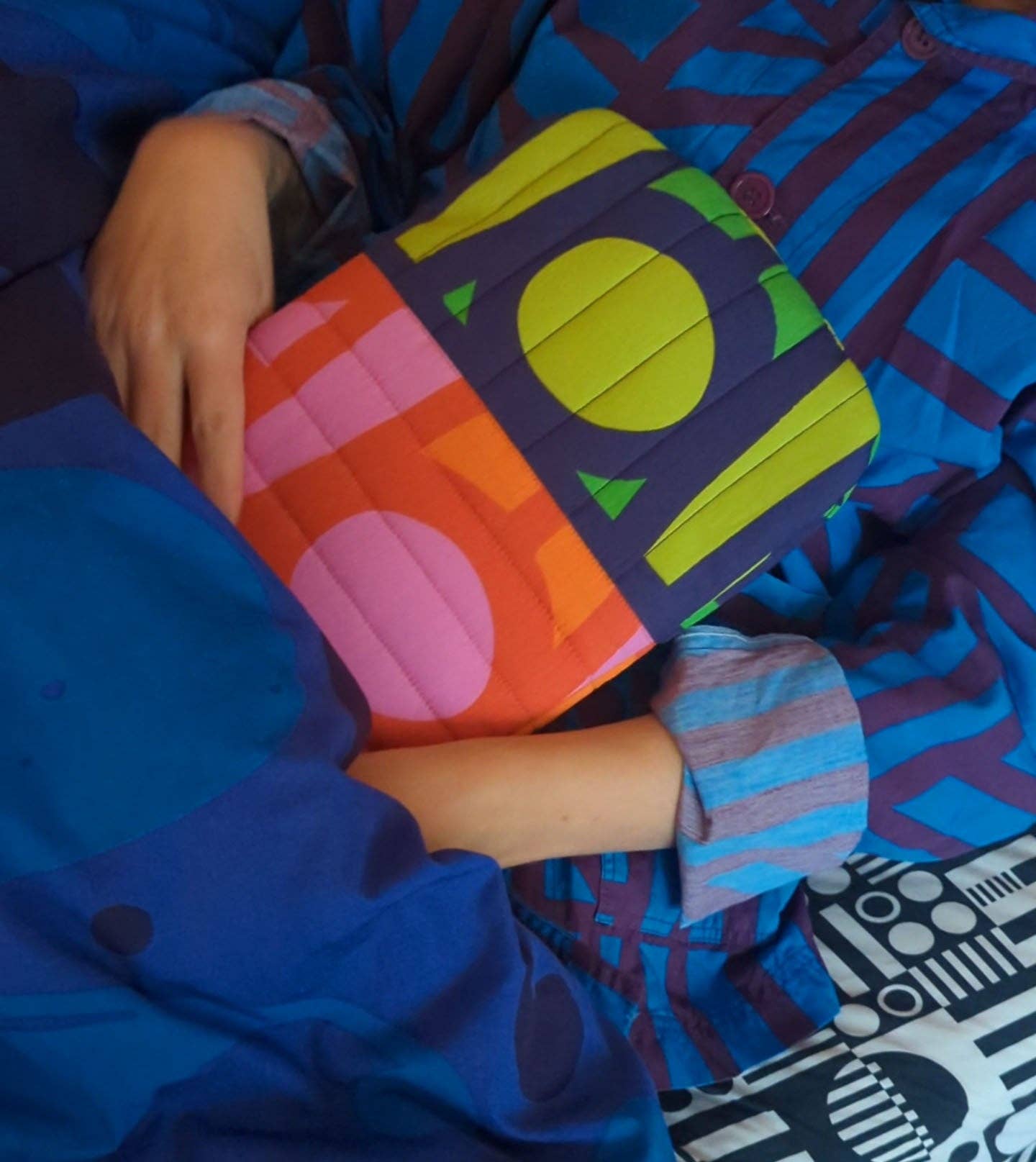 Quilted Hot Water Bottle - Chameleon