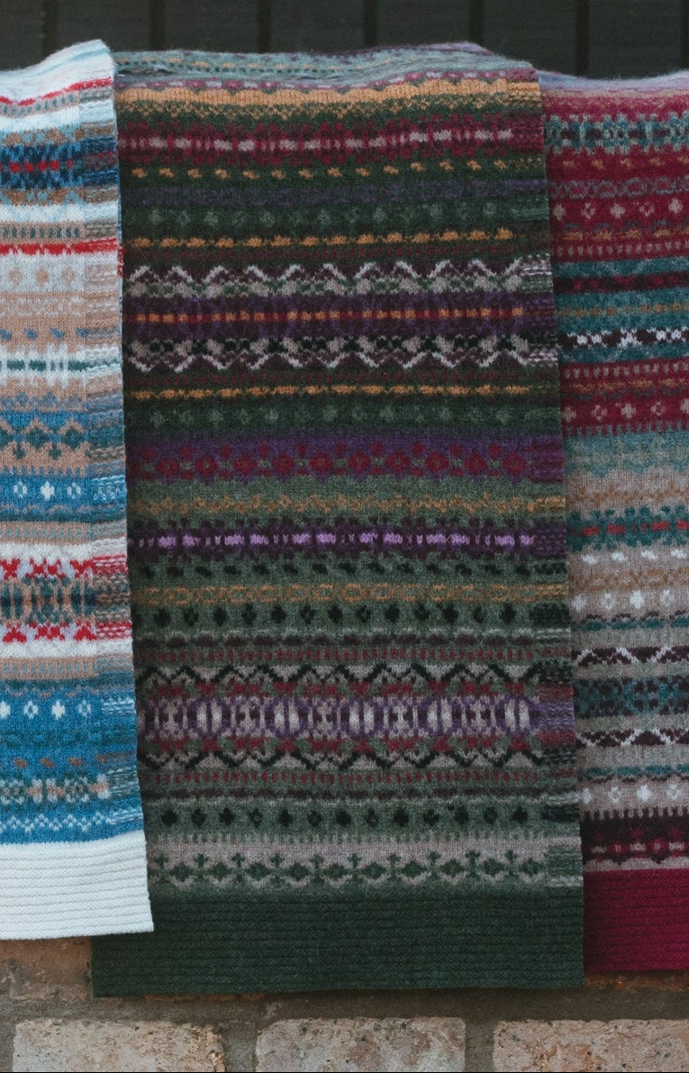 Alloa Fairisle Scarf - Tyrian-Thistle