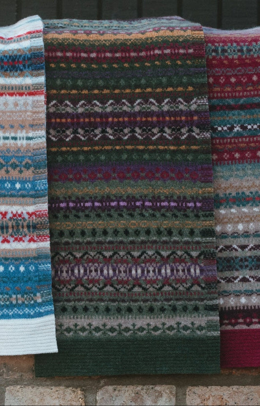 Alloa Fairisle Scarf - Tyrian-Thistle