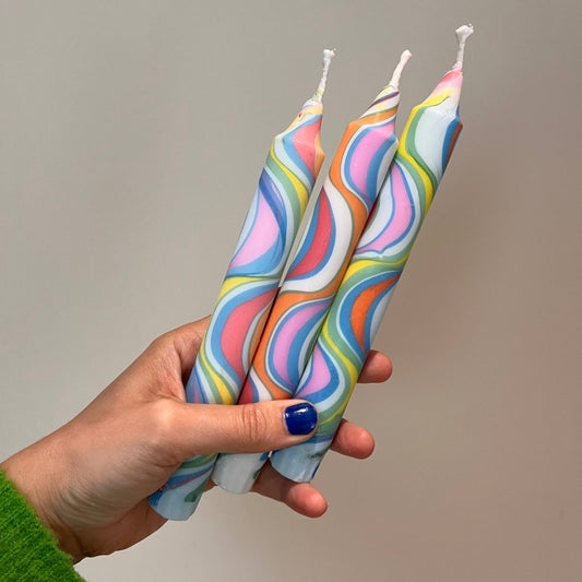 Rainbow Marble Stick Candle