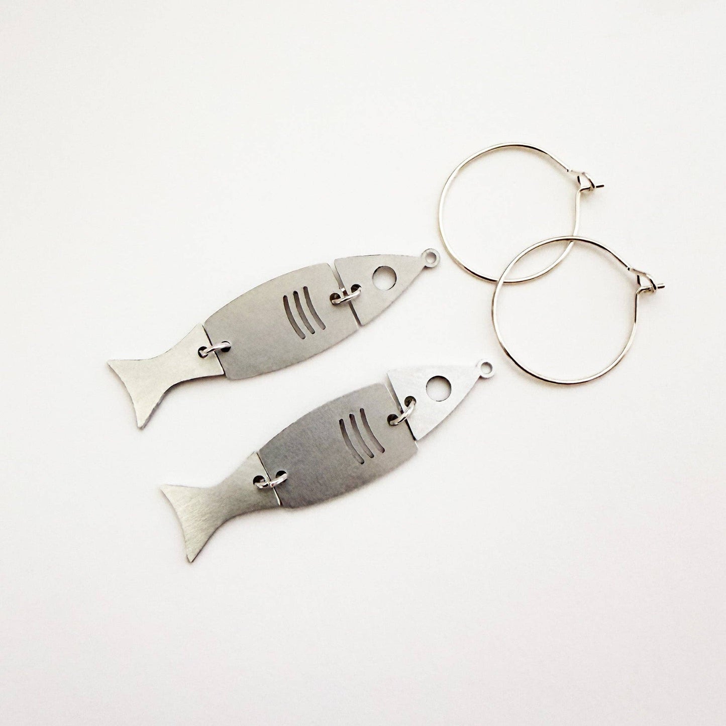 Steel Fish Earrings