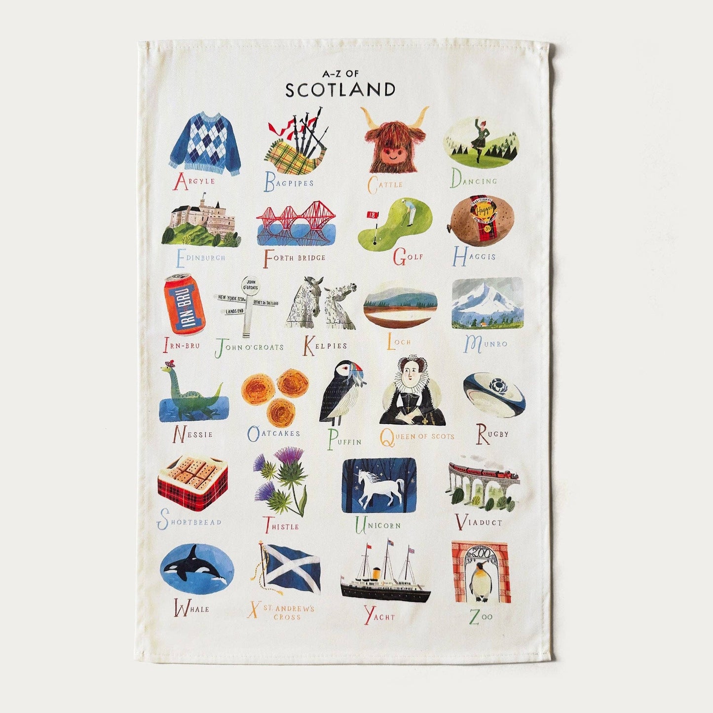 A-Z Scotland Tea Towel