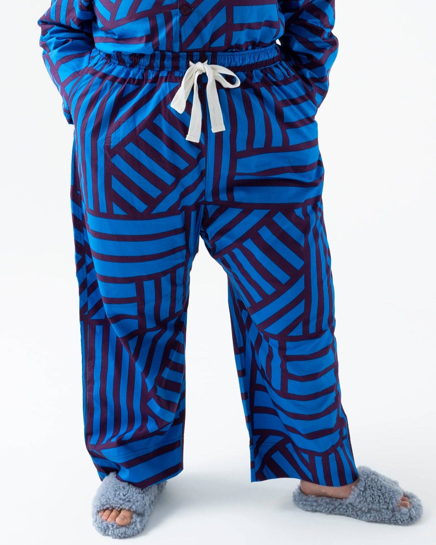 Sidewinder Elasticated Wide Leg Trousers - Blueberry