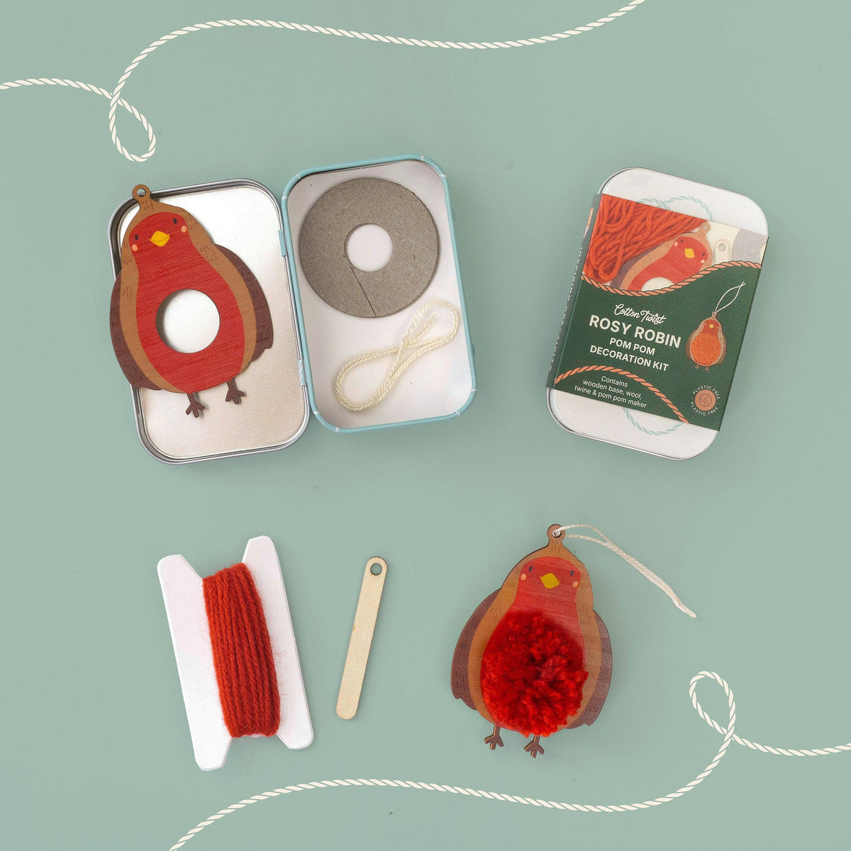 Pom Pom Robin Decoration Kit