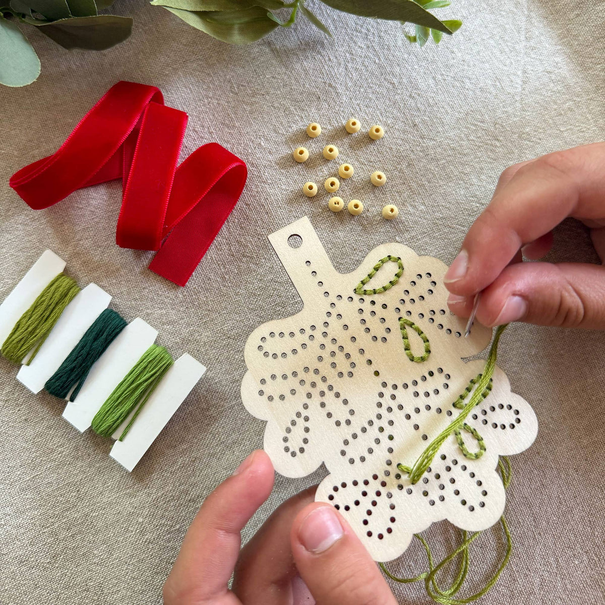 Stitched Mistletoe Decoration