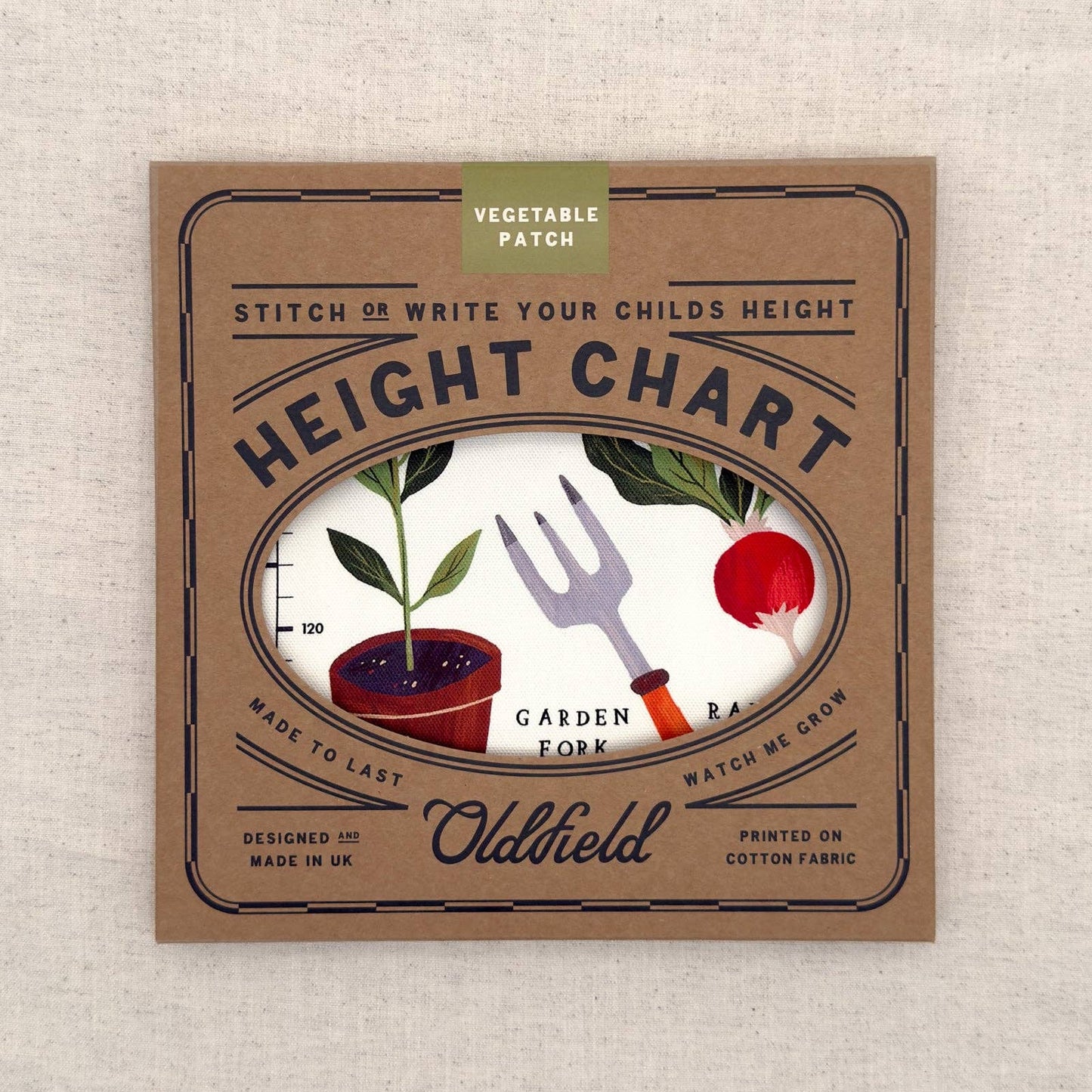Vegetable Patch Children's Fabric Height Chart