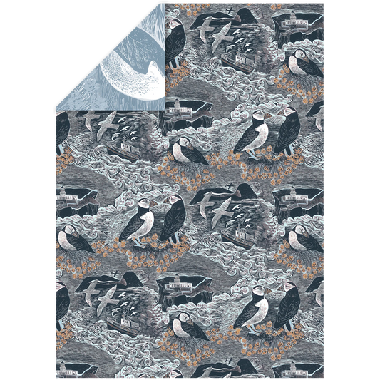 Gift Wrap - Puffins & Lighthouse