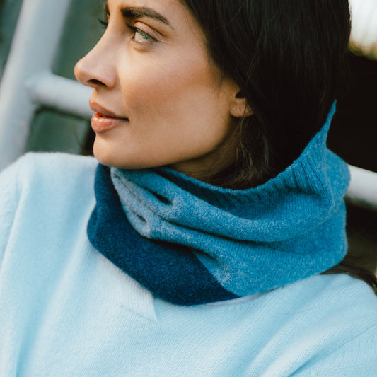 Bowden Colour Block Snood - Denim