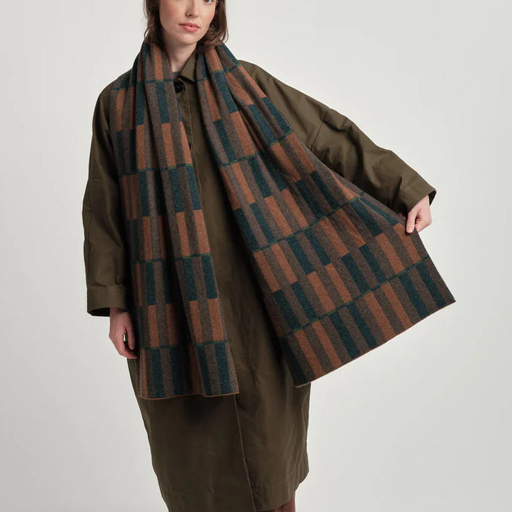 Garden Blanket Scarf - Hazelnut & Ink