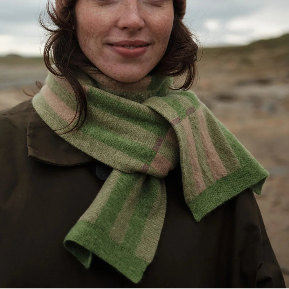 Garden Scarf - Barley and Field Green