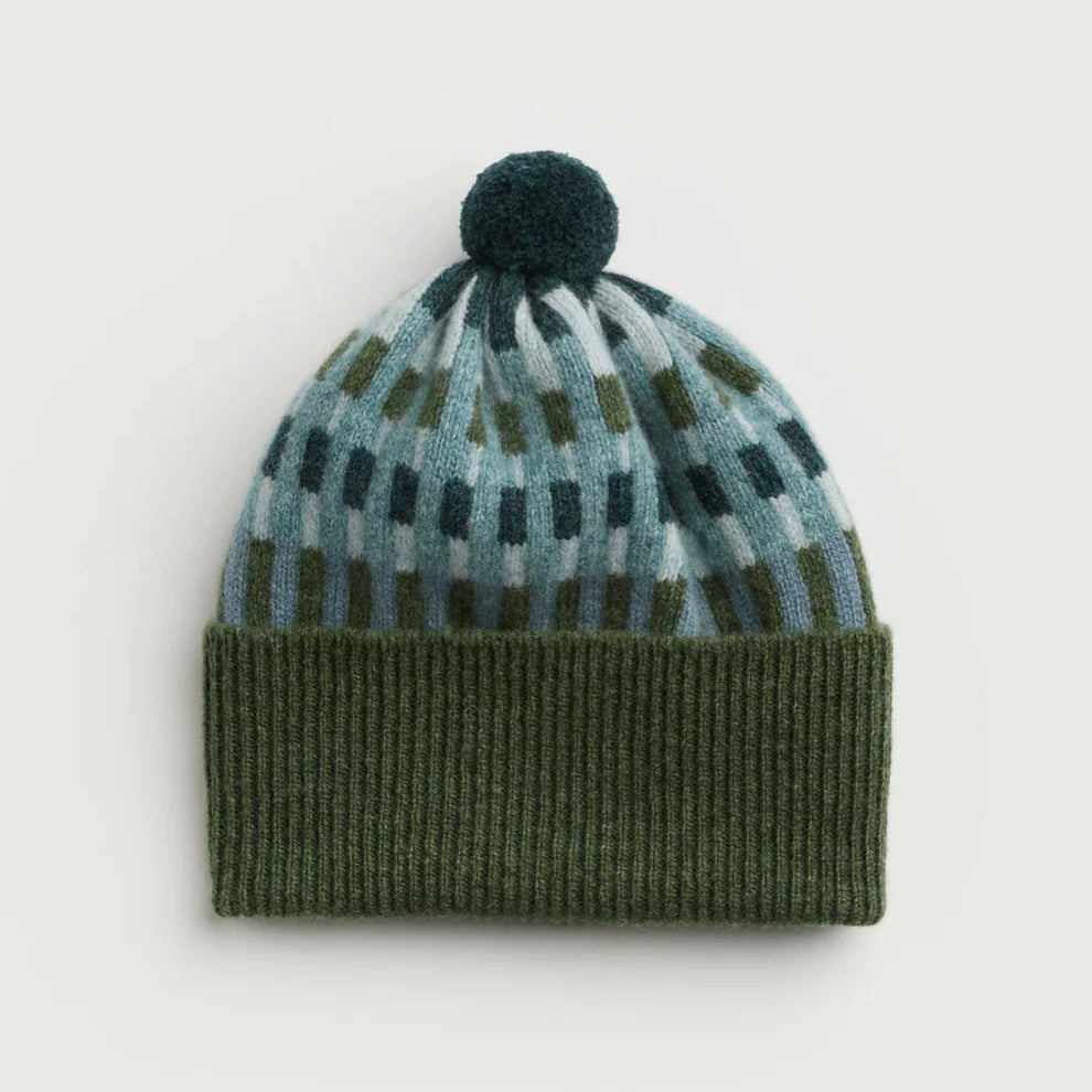 Harbour Pom Hat - Pine, North Sea & Haar