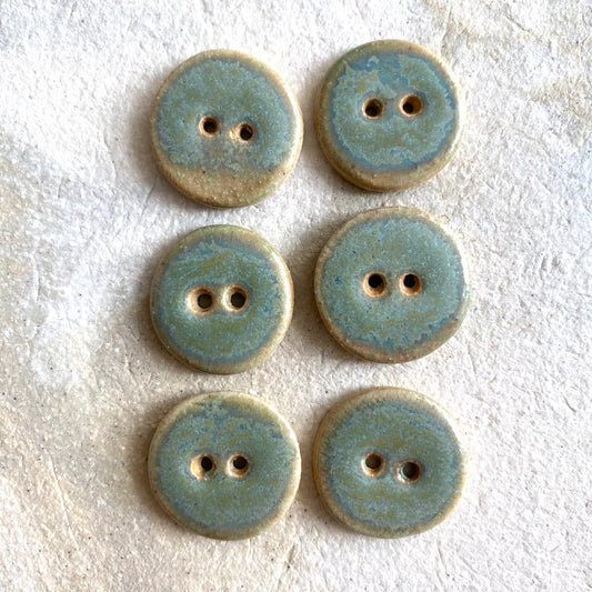 Ceramic Buttons - Green Teal