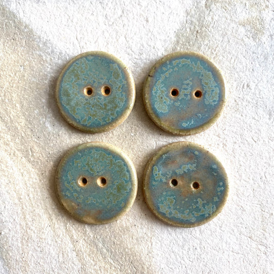 Ceramic Buttons - Green Teal