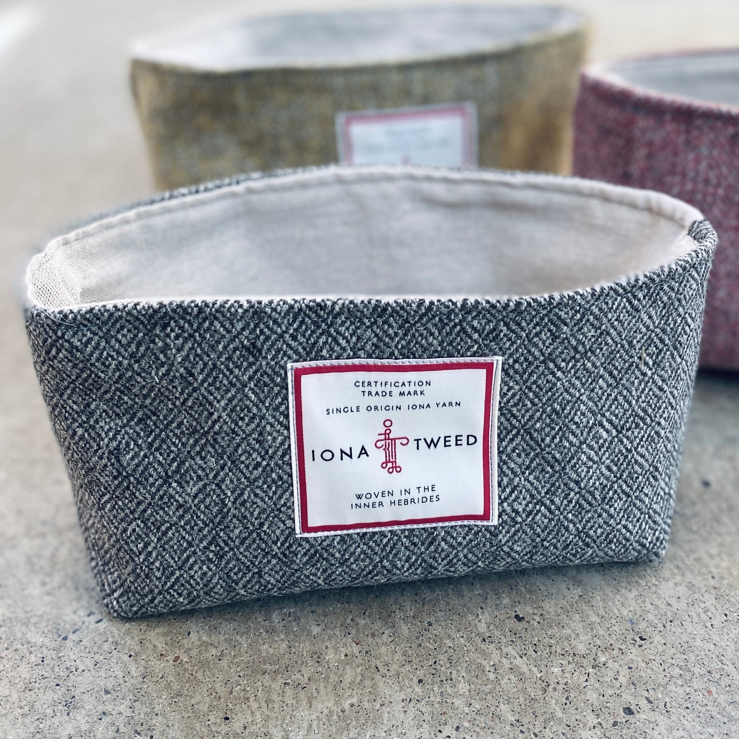 Iona Tweed Linen Basket