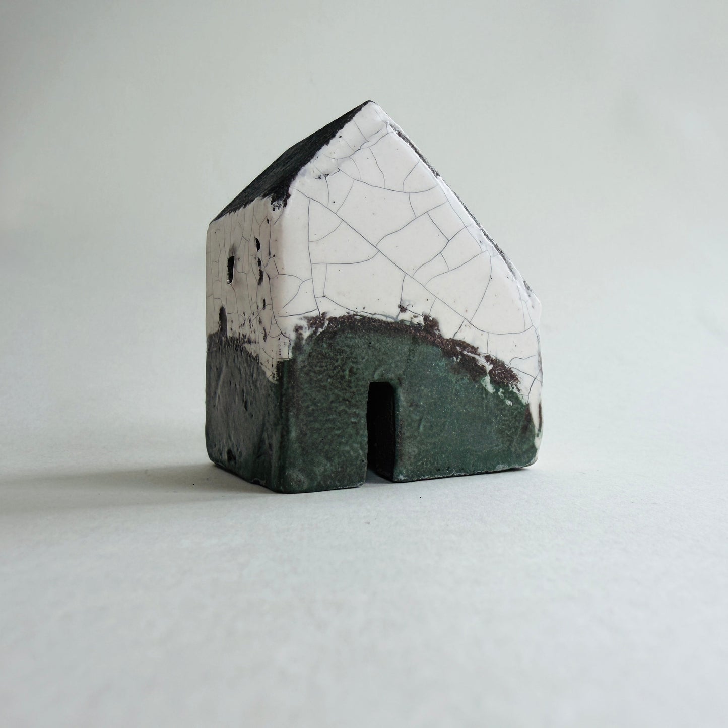 Larger Croft House - White & Dark Green