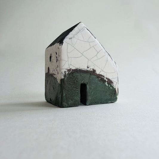 Larger Croft House - White & Dark Green