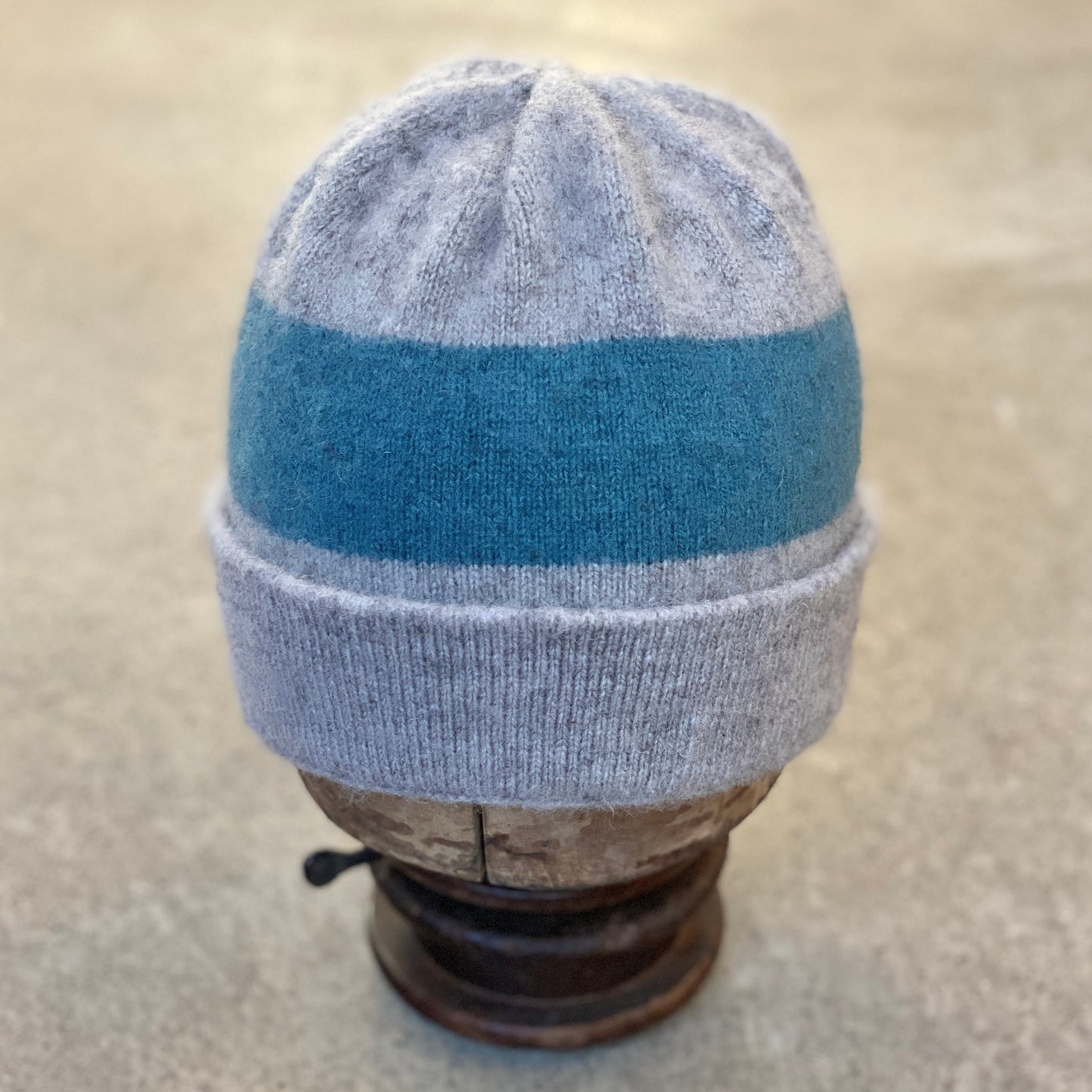 Stripe Hat - Silver/Sea Green