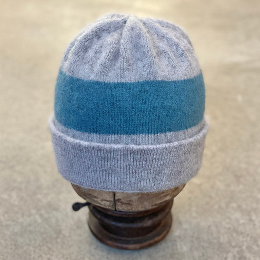 Stripe Hat - Silver/Sea Green