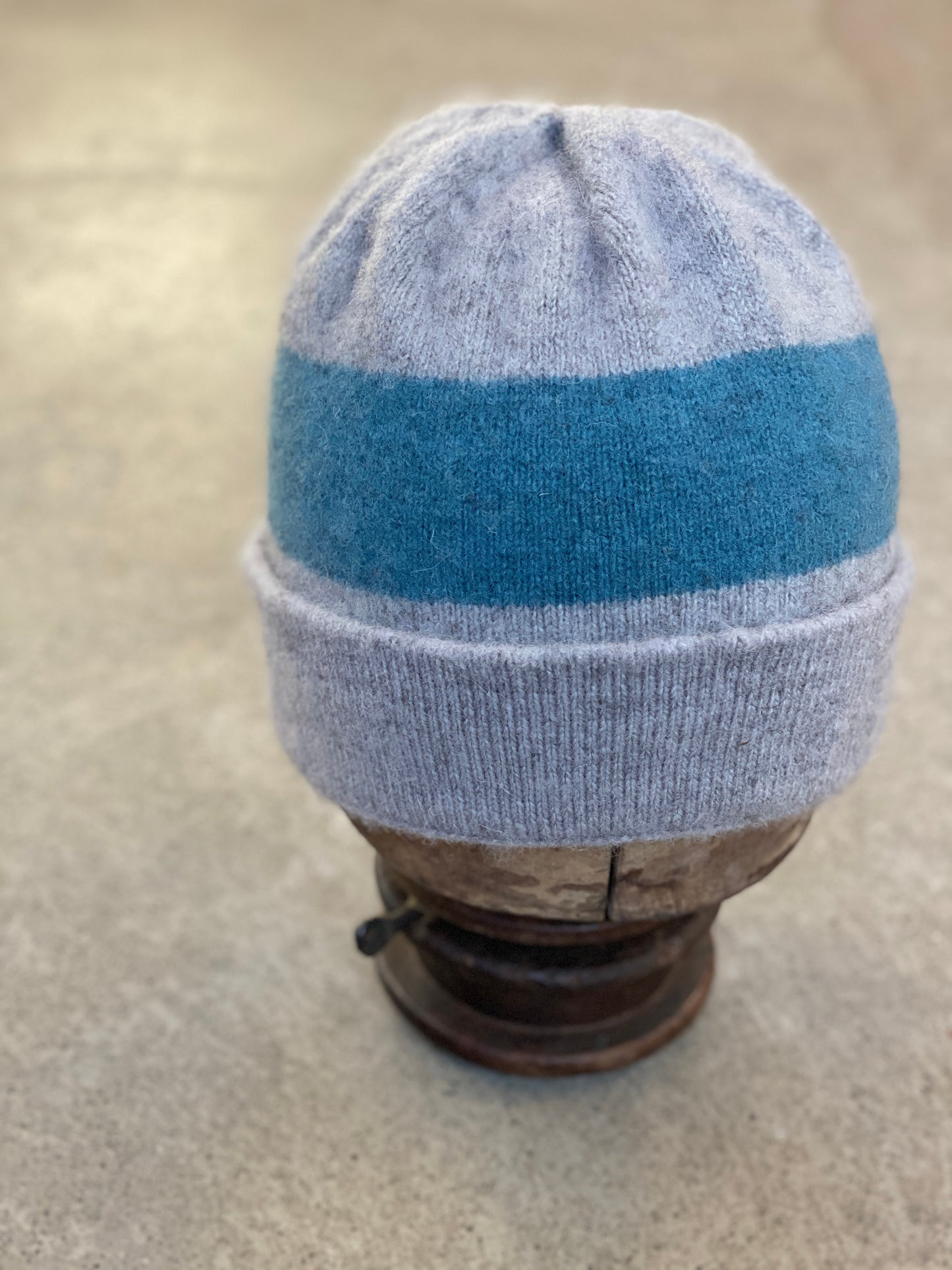 Stripe Hat - Silver/Sea Green