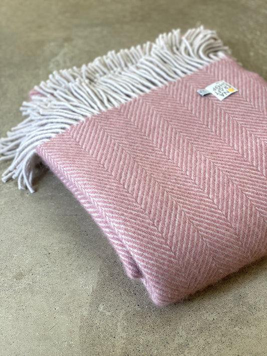 Dusky Pink & Pearl Herringbone