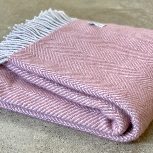 Dusky Pink & Pearl Herringbone