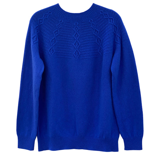 Diamond Cable Sweater - Lapis