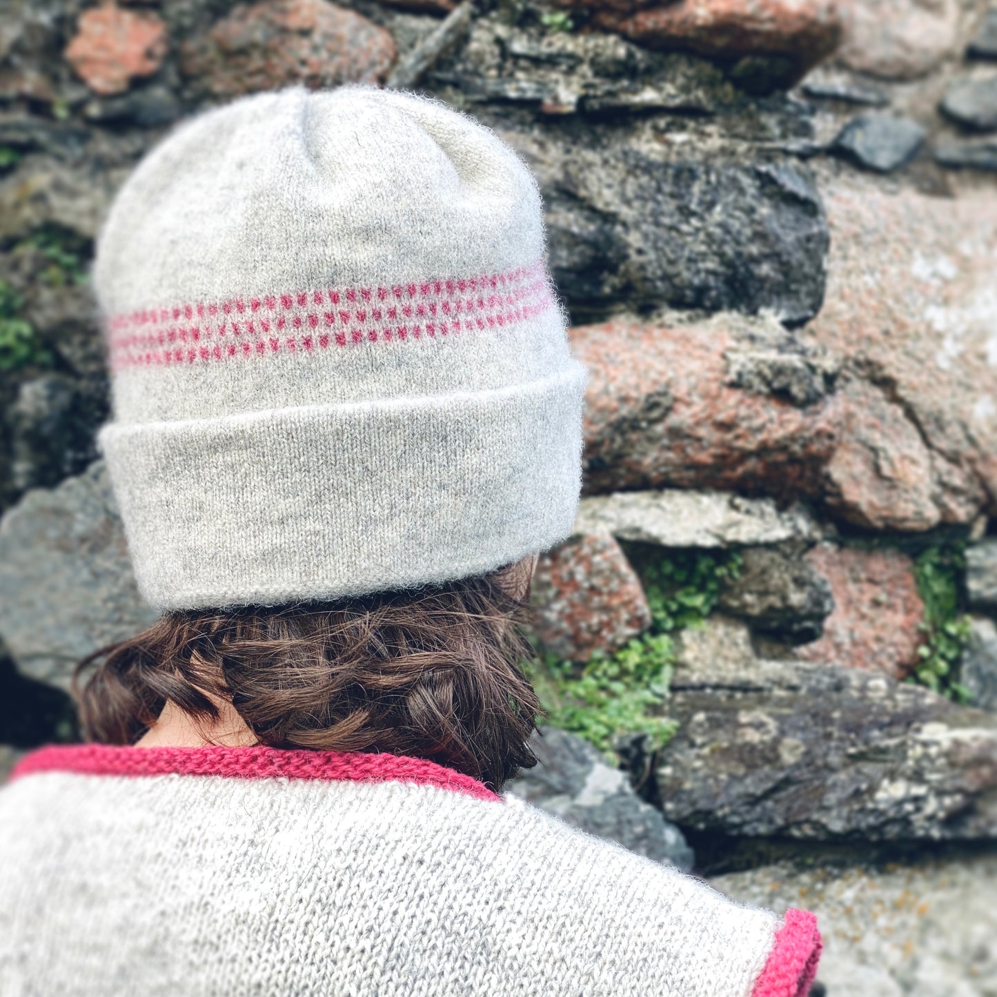 Triple Dott Hat - Silver/Fuchsia