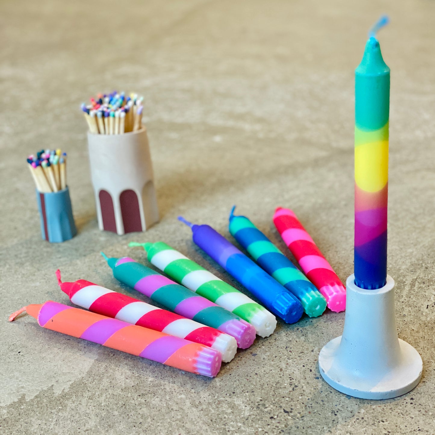 Helter Skelter Stick Candles