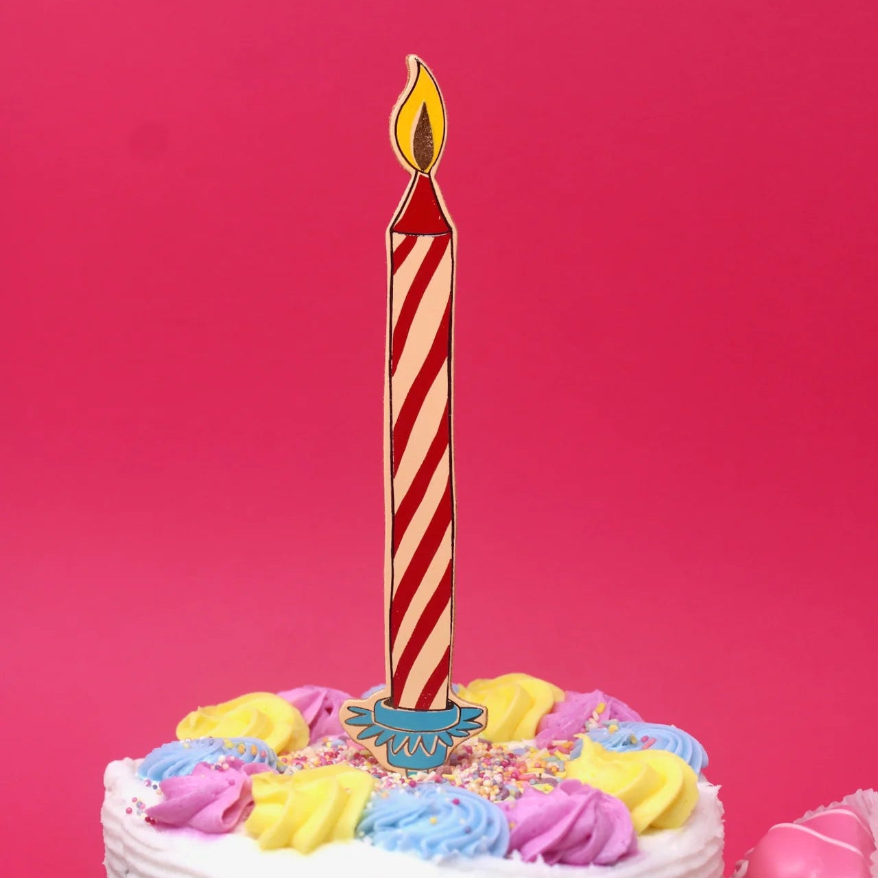Birthday Candle Bookmark - Peach
