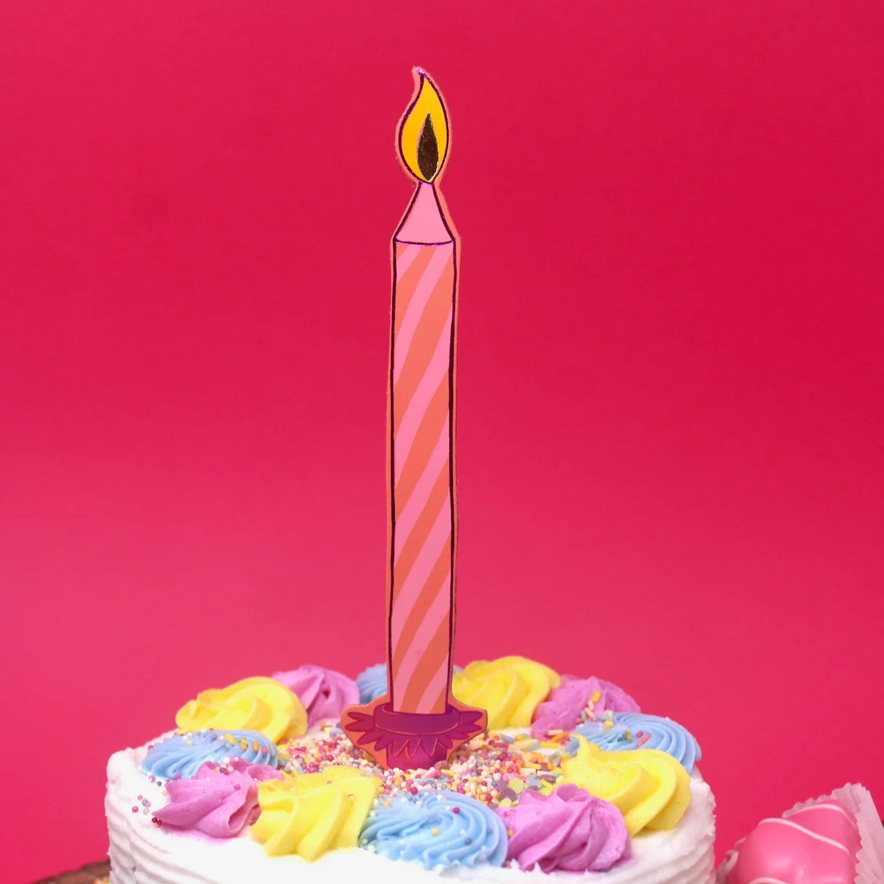 Birthday Candle Bookmark - Apricot