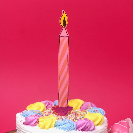 Birthday Candle Bookmark - Apricot