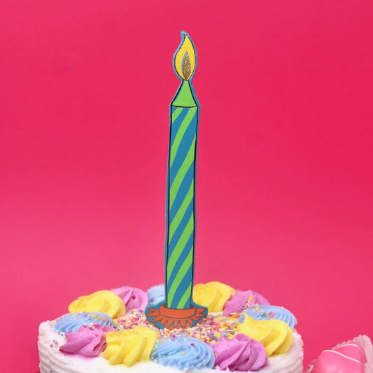 Birthday Candle Bookmark - Turquoise
