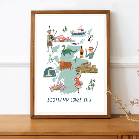 Scotland Loves You - A5 Print