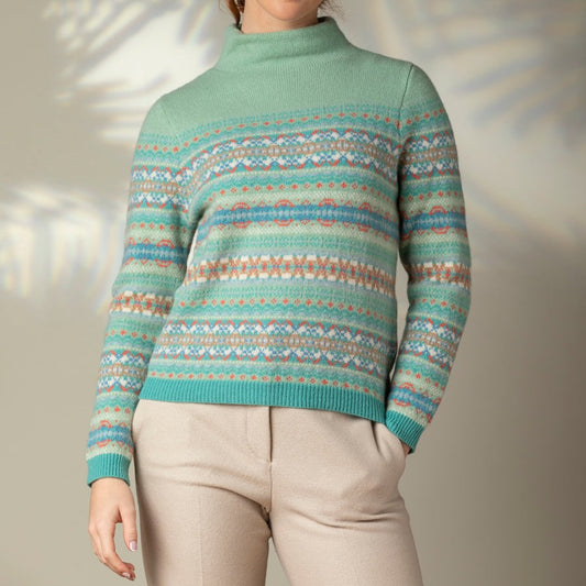 Kinross High Neck Sweater - Opal