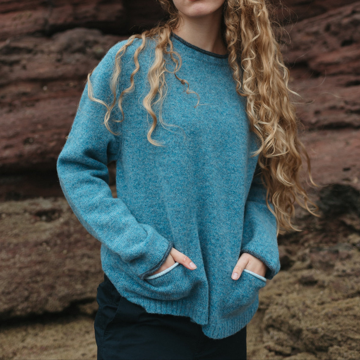 Tweed Nep Sweater - Delphinium