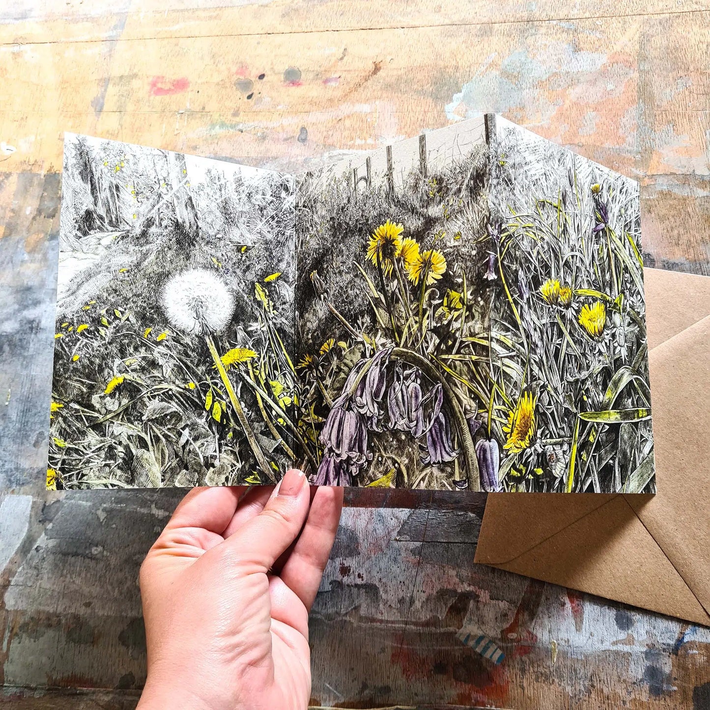 Woodland Wildflowers Concertina Card