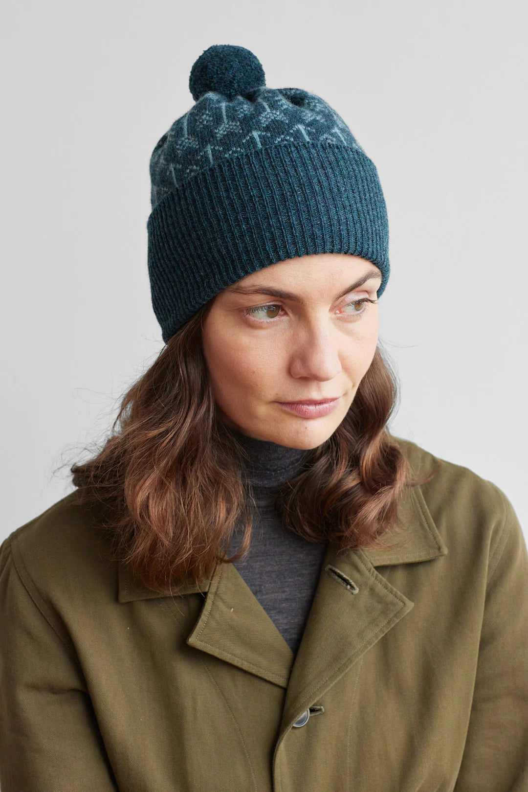 Arrow Pom Hat - Ink & North Sea