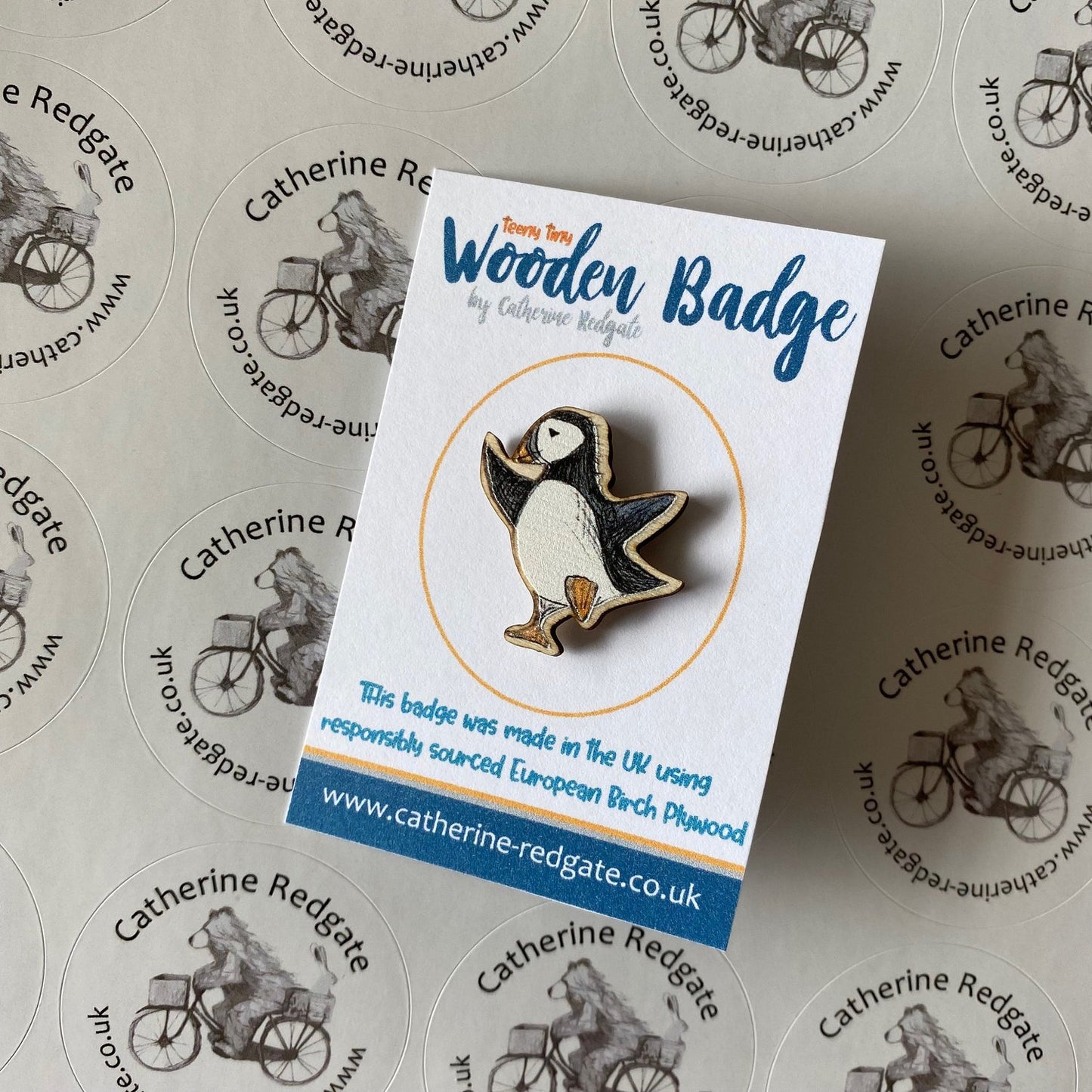 Puffin Wooden Badge