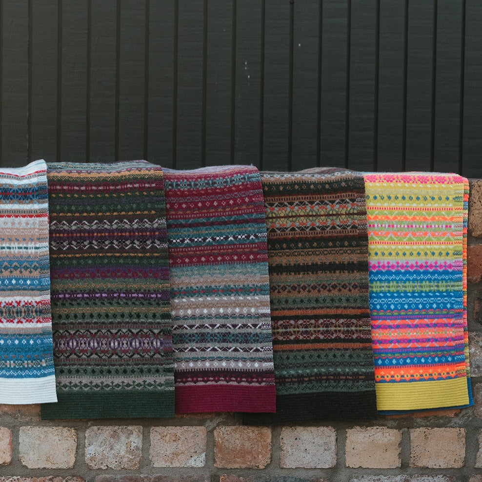 Alloa Fairisle Scarf - Tyrian-Thistle